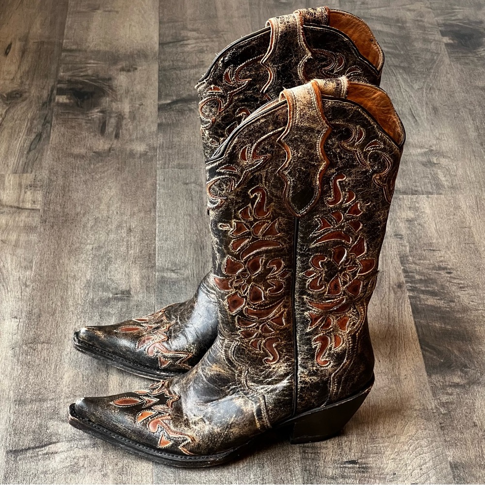 Stetson Womens Western Brown Leather Boots Size 6 B